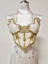 Dream Color Pearl Angel Resin Mermaid Corset Bra Top Cosplay Costume Patent-Protected