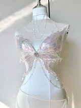 Mystic Crystal Butterfly Resin Mermaid Corset Bra Top Cosplay Costume Patent-Protected