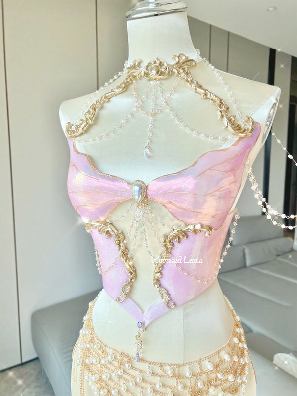 Cherry Blossom Love Resin Mermaid Corset Bra Top Cosplay Costume Patent-Protected