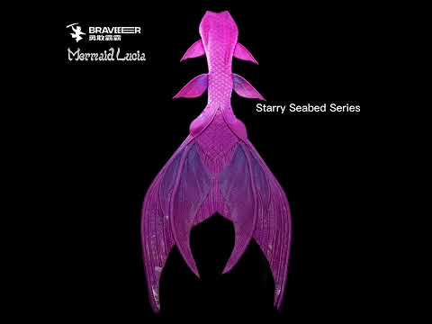 108 Siren Song Series Ultralight Silicone Mermaid Merman Tail Red Gold 5