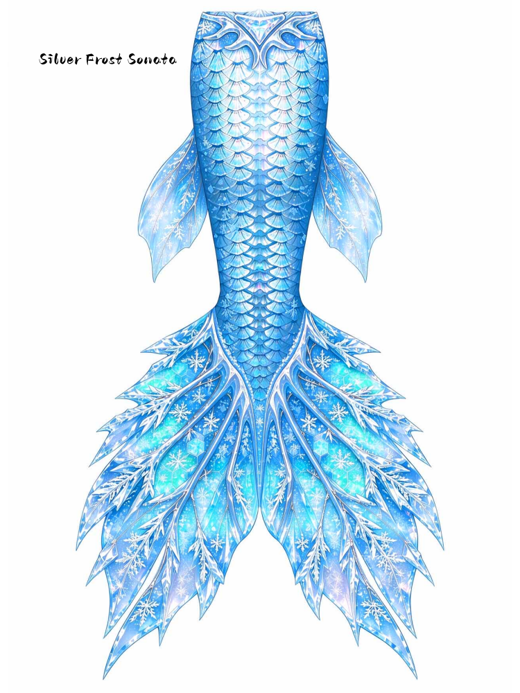 Christmas Series Silver Frost Sonata fabric mermaid tail design artwork