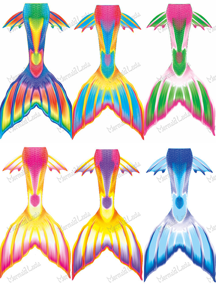 Fantasy Illusion Mermaid Tail Color 18 Blue Yellow Red
