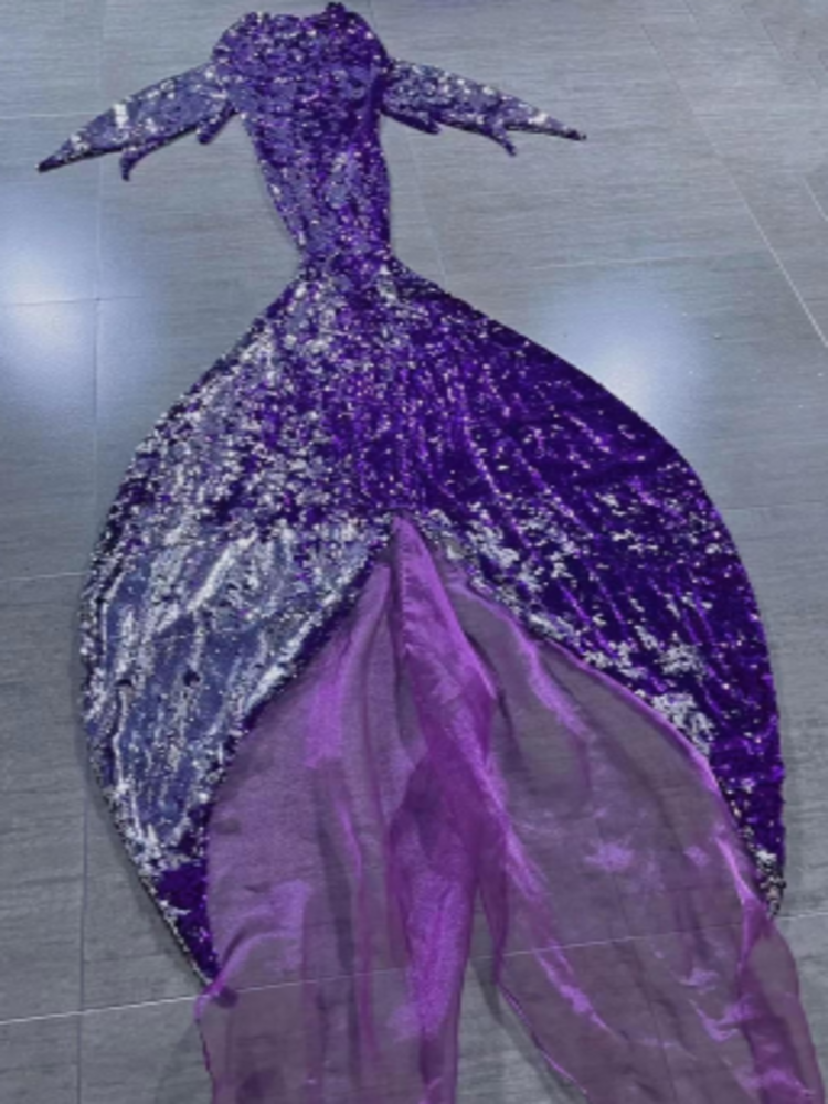Mermaid Joint Sequin Tail 20 Purple Sliver