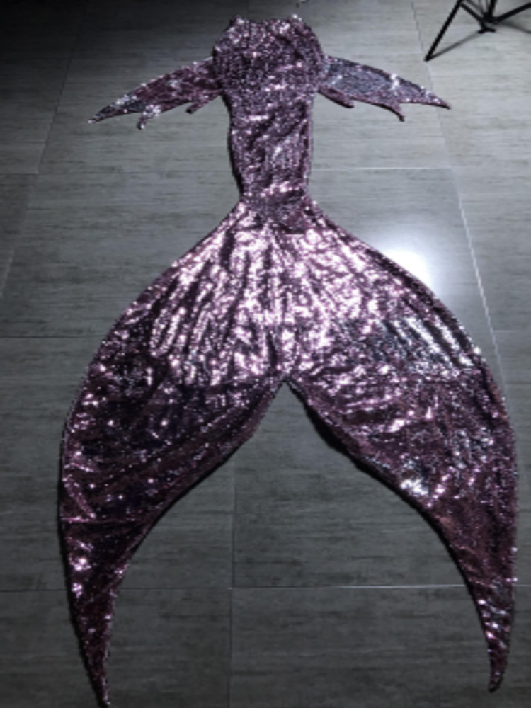 Mermaid Joint Sequin Tail 23 Sliver Purple