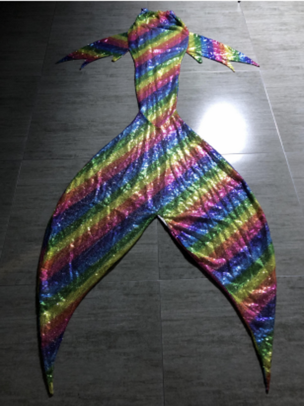 Mermaid Joint Sequin Tail 27 Rainbow Stripe