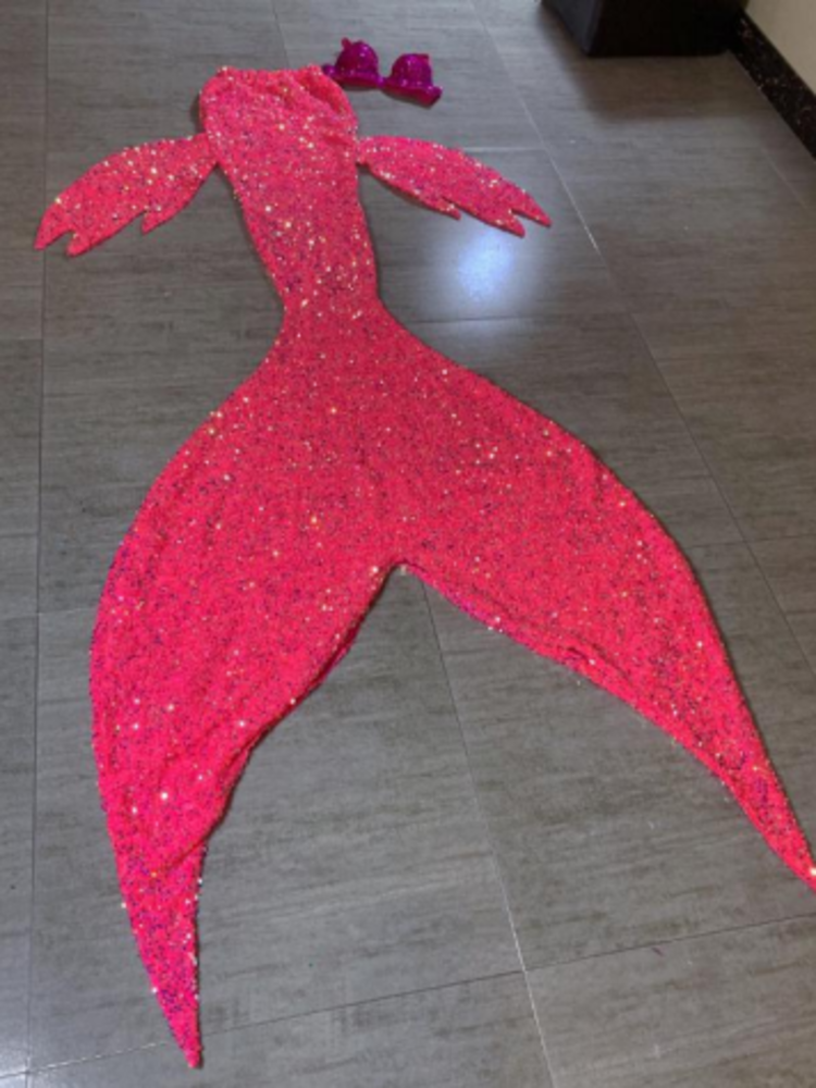 Mermaid Joint Sequin Tail 31 Bright Pink