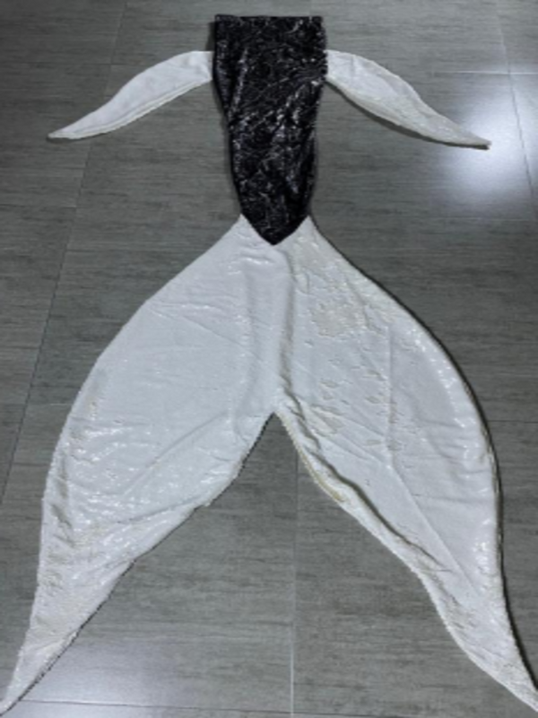 Mermaid Joint Sequin Tail 40 White Black