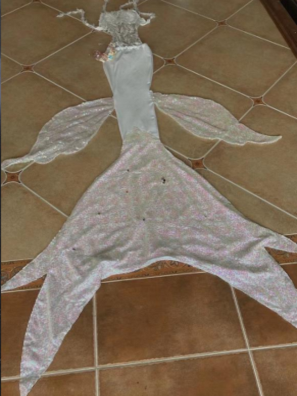 Mermaid Joint Sequin Tail 41 Whole Body White