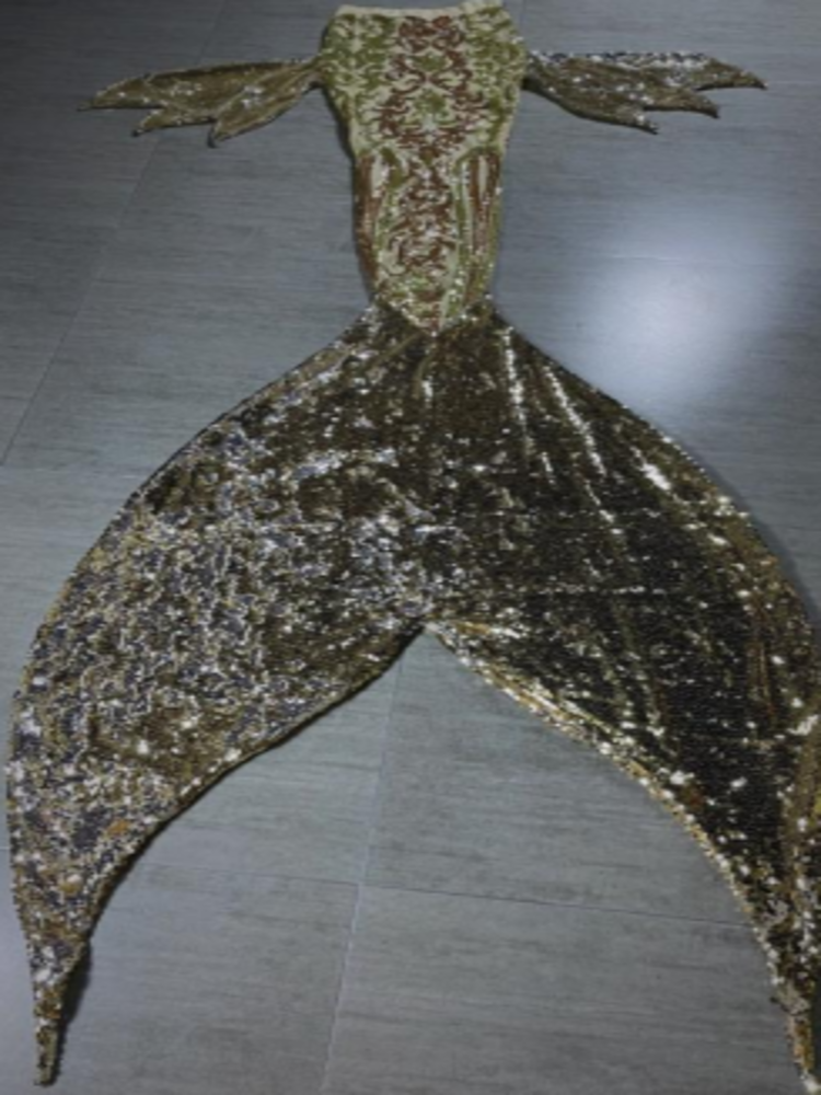 Mermaid Joint Sequin Tail 49 Golden Siliver