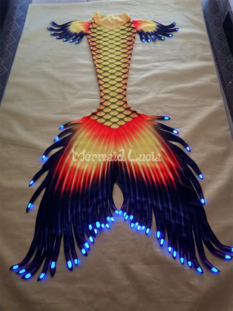 Amazing LED Mermaid Merman Tail Style 1 Yellow Purple – Image 2