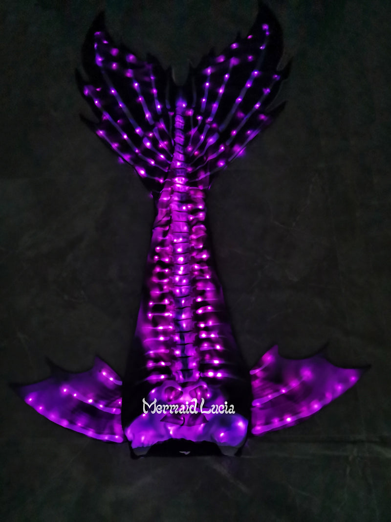Halloween All Saints Day Skeleton Luminous Glowing Sparkling Mermaid Merman Tail