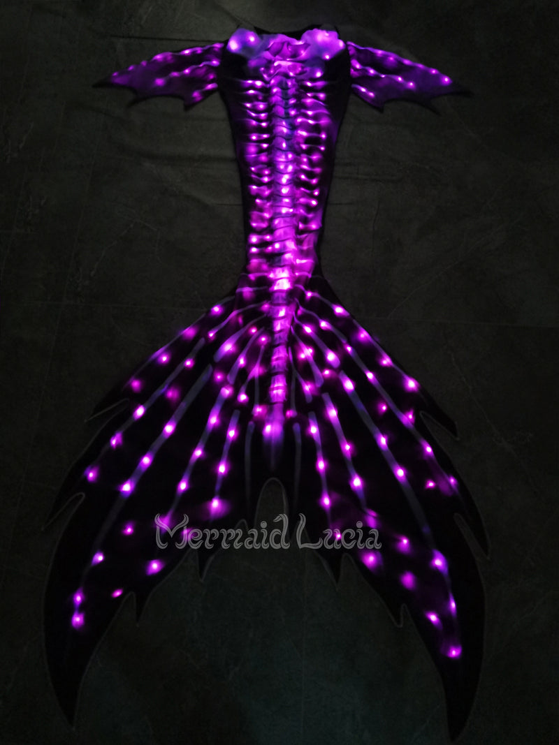 Halloween All Saints Day Skeleton Luminous Glowing Sparkling Mermaid Merman Tail