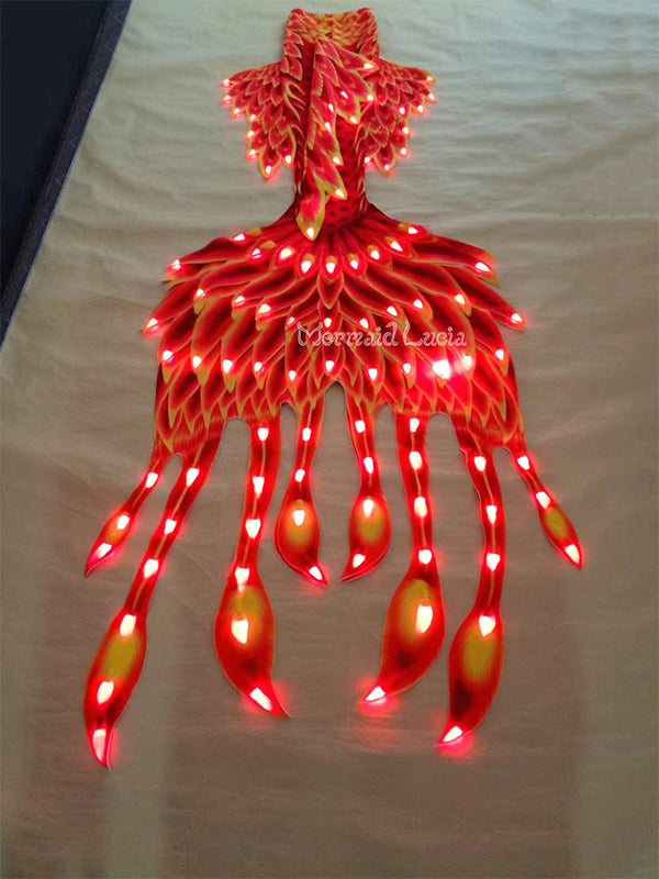 Epic LED Multi-layer Fabric Mermaid Merman Tail Style 2 Yellow Color