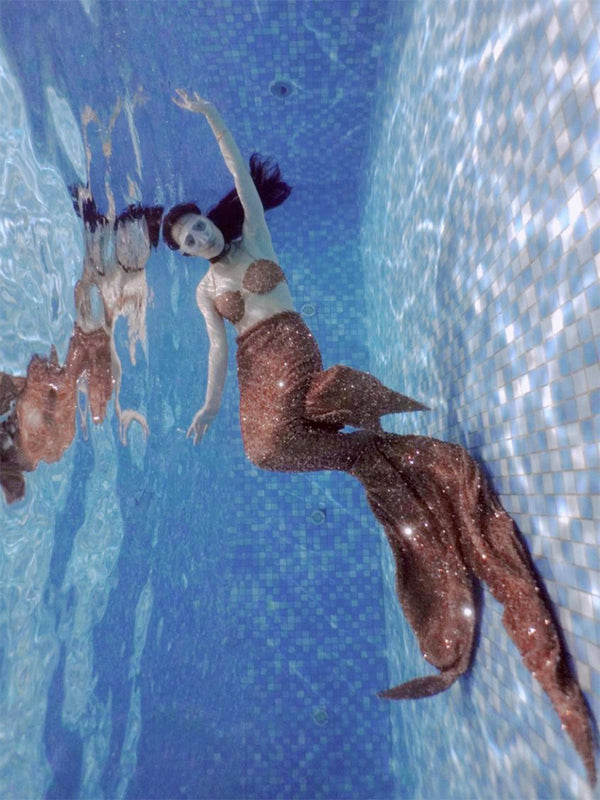 Mermaid Small Sequin Tail Color 18 Brown