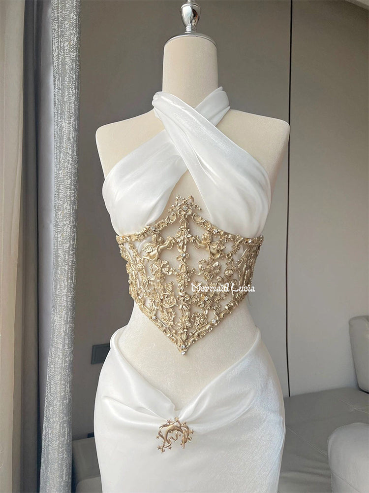 Baroque Waistband Gold Resin Mermaid Corset Bra Top Cosplay Costume Patent-Protected