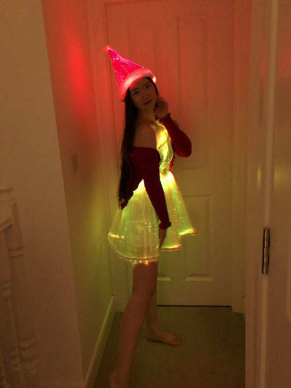 Amazing Luminous Dress Skirt Optic Fabric Smart Dance Christmas Cosplay