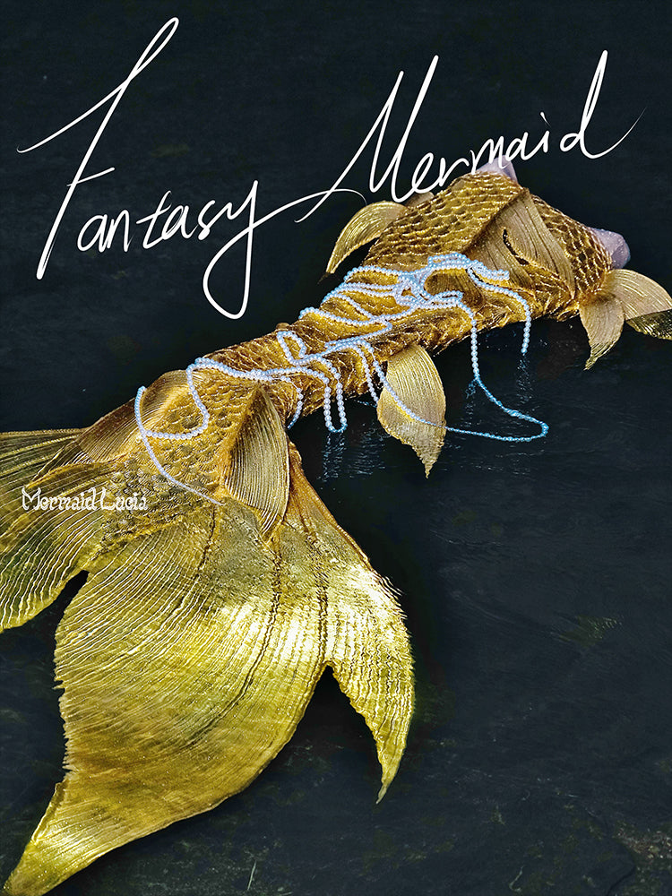 Royal Gold haute couture silicone mermaid tail