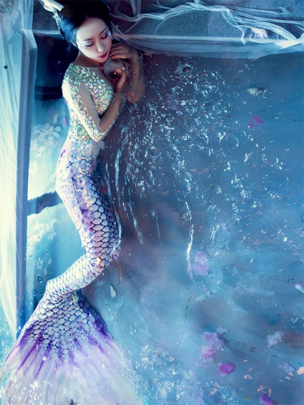 Mackerel Fish Mermaid Tail 2 Purple