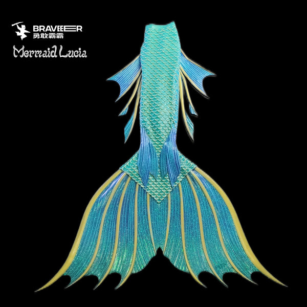 17 Fairytale Series Ultralight Silicone Mermaid Merman Tail Gold Green 3