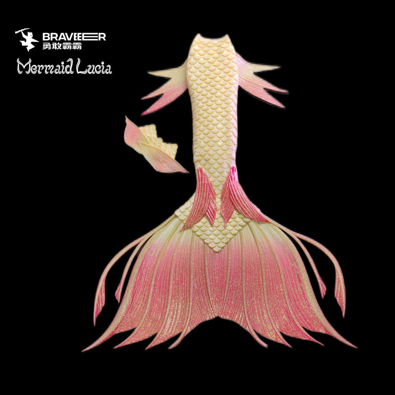 23 Fairytale Series Ultralight Silicone Mermaid Merman Tail Gold Pink 2