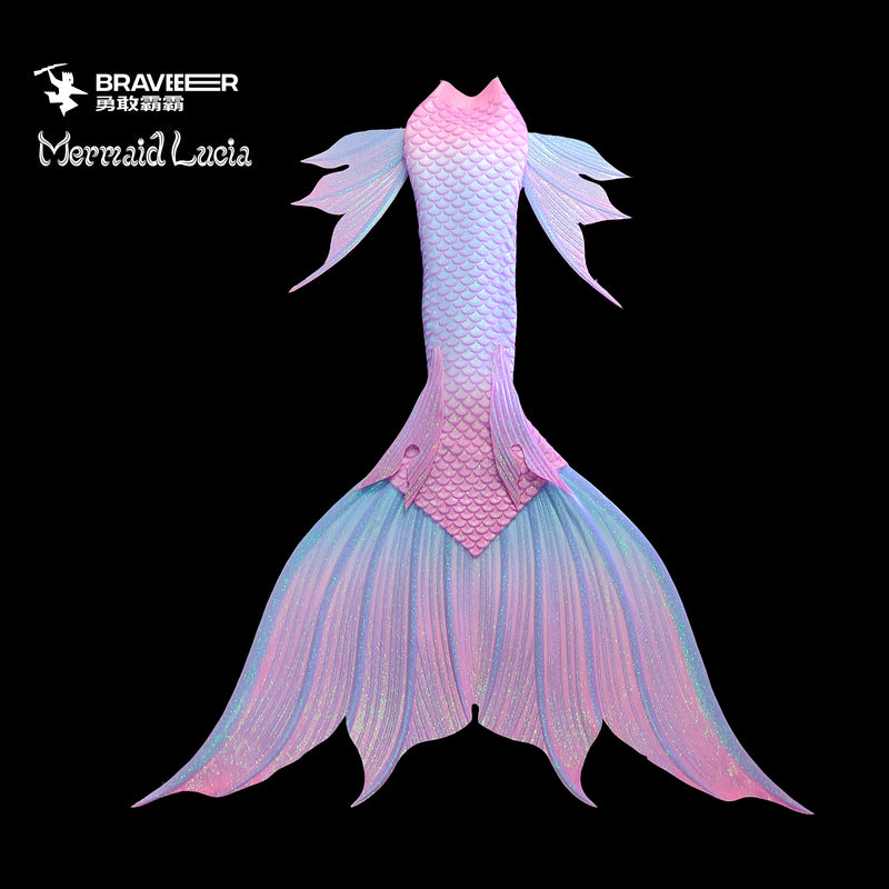 30 Fairytale Series Ultralight Silicone Mermaid Merman Tail Pink Blue 3