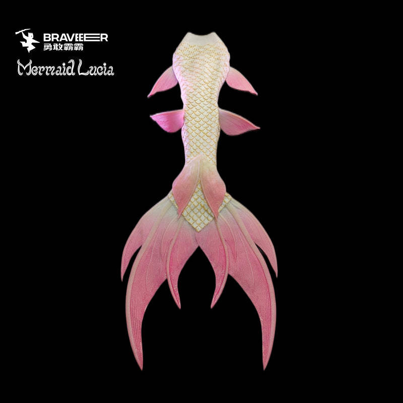 131 Jade Fountain Series Ultralight Silicone Mermaid Merman Tail Pink Gold 2