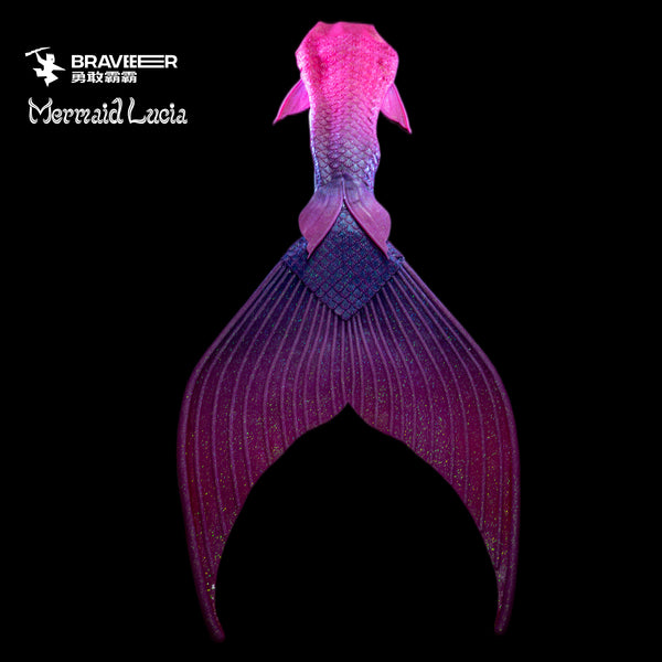168 Starry Seabed Series Ultralight Silicone Mermaid Merman Tail Rose Purple 2