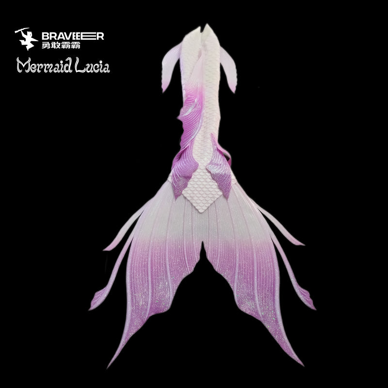 66 Ocean Dreams Series Ultralight Silicone Mermaid Merman Tail White Purple 2