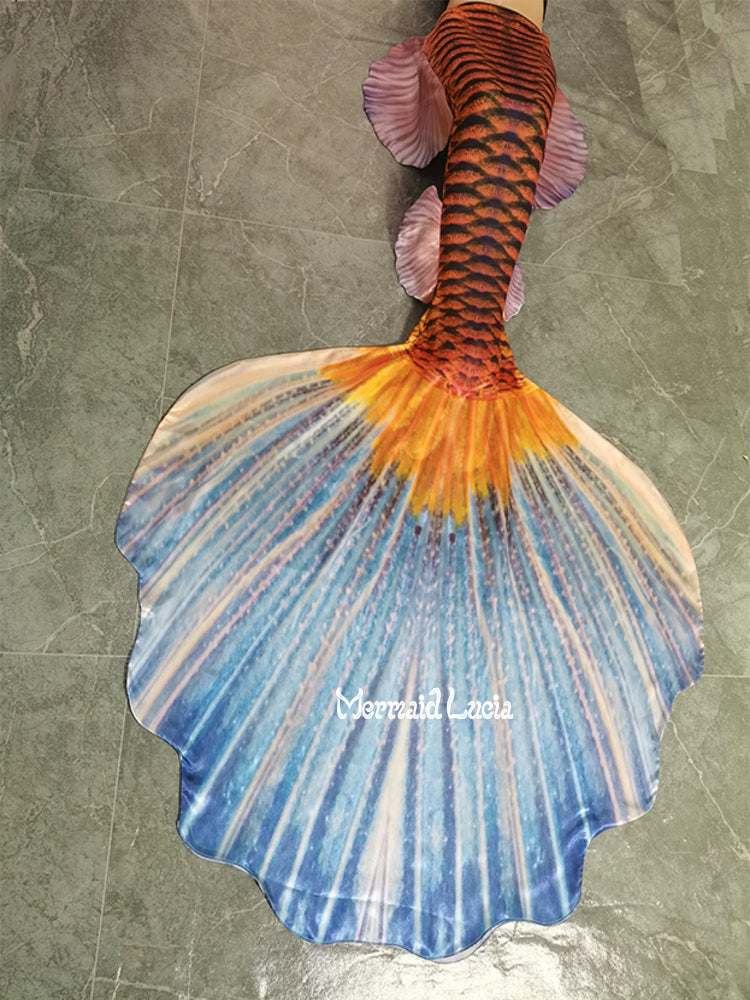 Big Koi Fluke Synthetic Silk Reflective Fabric Mermaid Tail