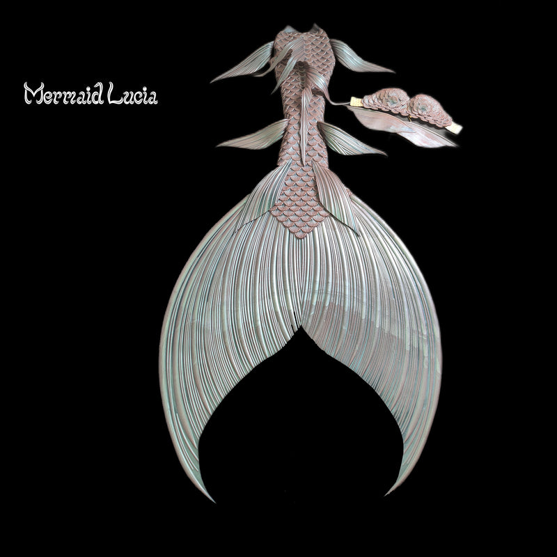81 Anemone Waltz Series Ultralight Silicone Mermaid Merman Tail Dark Green Black 2