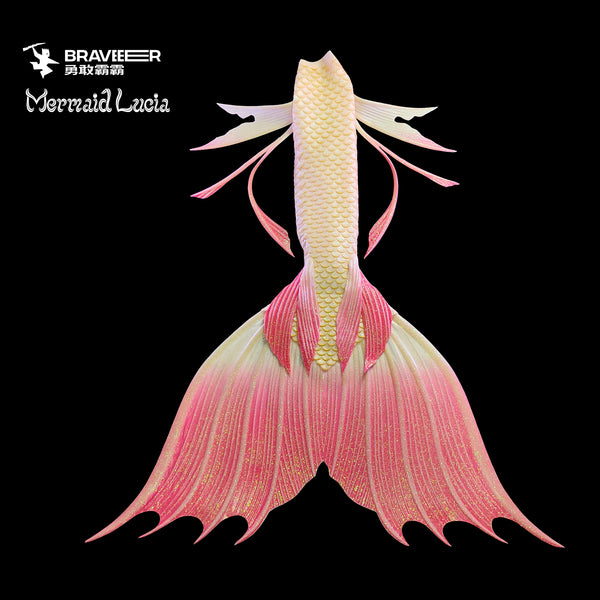 24 Fairytale Series Ultralight Silicone Mermaid Merman Tail Gold Pink 3