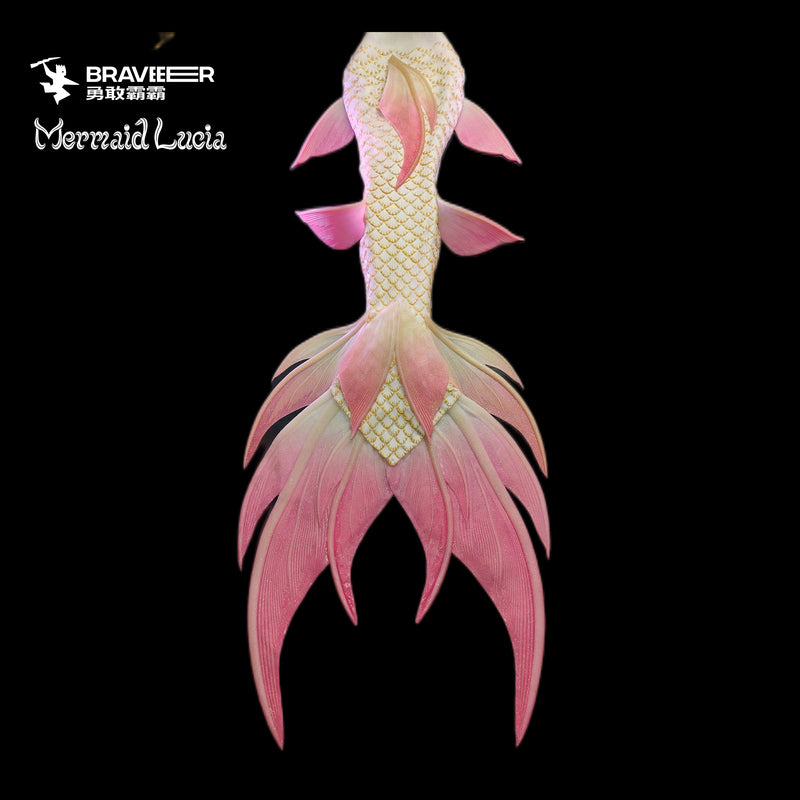 132 Jade Fountain Series Ultralight Silicone Mermaid Merman Tail Pink Gold 3