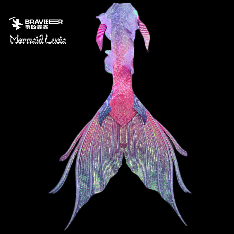 55 Ocean Dreams Series Ultralight Silicone Mermaid Merman Tail Pink Purple 3