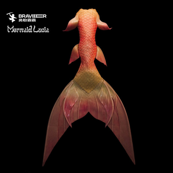 106 Siren Song Series Ultralight Silicone Mermaid Merman Tail Red Gold 3