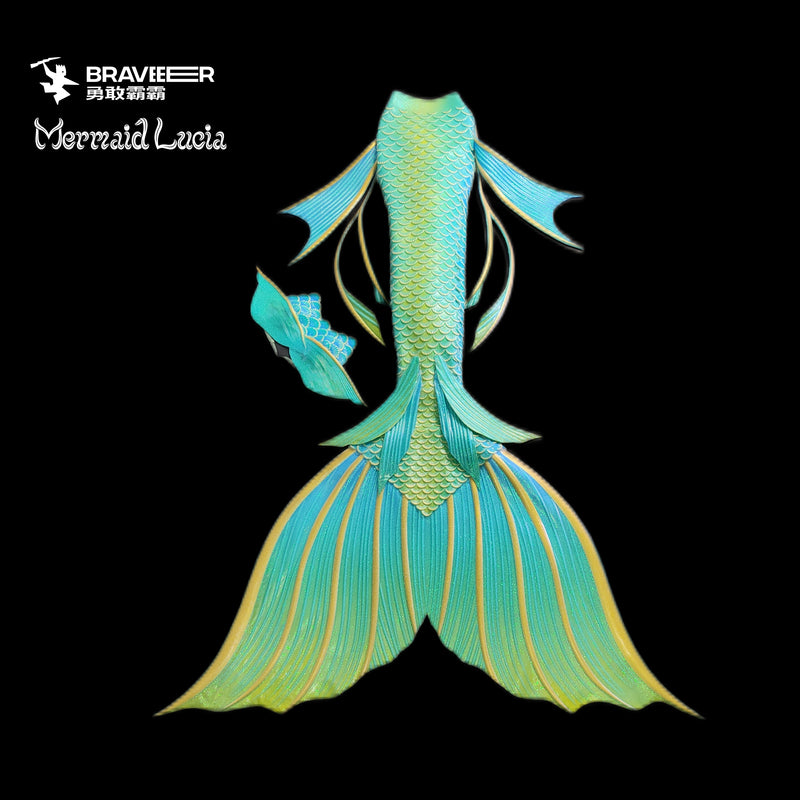 21 Fairytale Series Ultralight Silicone Mermaid Merman Tail Gold Green 7