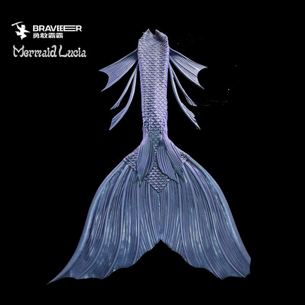 37 Fairytale Series Ultralight Silicone Mermaid Merman Tail Silver Purple 3