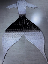 Mermaid Small Gradient Sequin Tail 5 Gradient White Black
