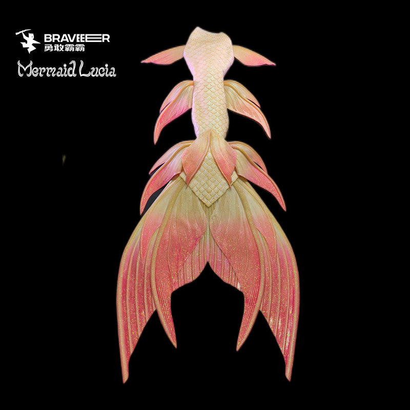 146 Starry Seabed Series Ultralight Silicone Mermaid Merman Tail Gold Red 2