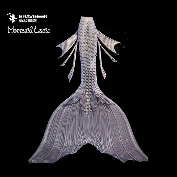 34 Fairytale Series Ultralight Silicone Mermaid Merman Tail Silver 2