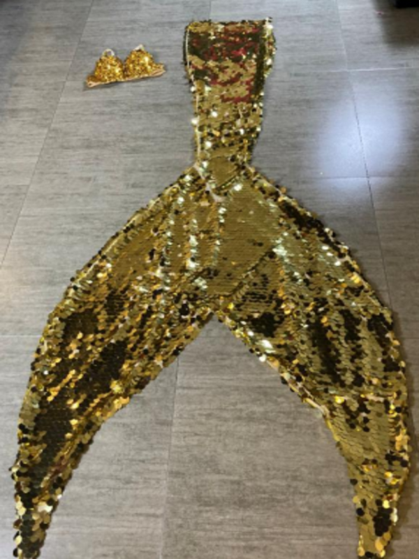 Mermaid Big Sequin Tail 5 Golden