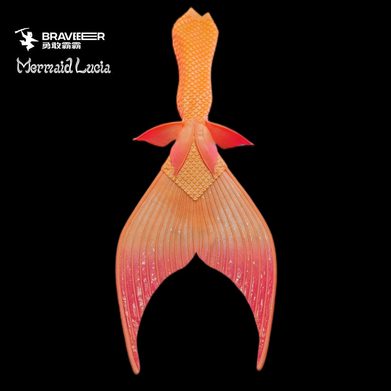 145 Starry Seabed Series Ultralight Silicone Mermaid Merman Tail Gold Red 1