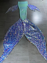 Mermaid Big Sequin Tail 9 Light Blue Siliver