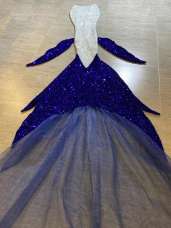 Mermaid Joint Sequin Tail 1 White Blue