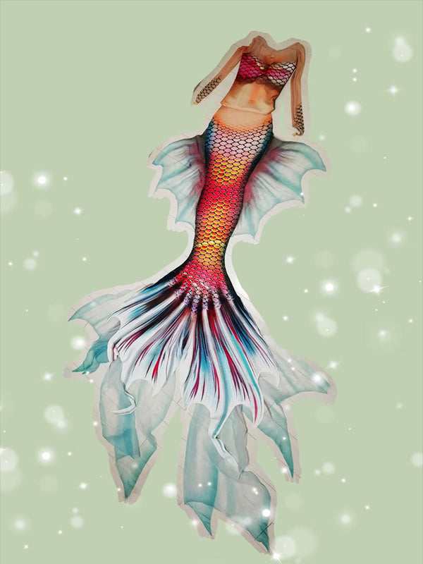 Goldfish Mermaid Tail 9 Pink & Yellow & Blue