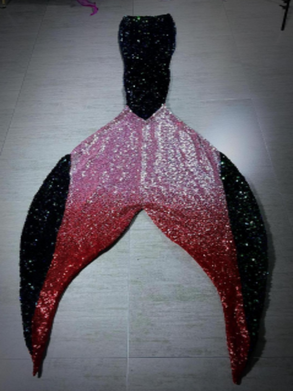 Mermaid Joint Sequin Tail 10 Black Pink