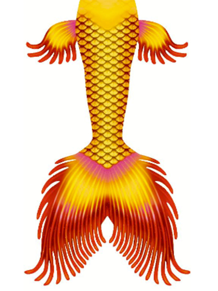 Amazing LED Mermaid Merman Tail Style 1 Yellow Red