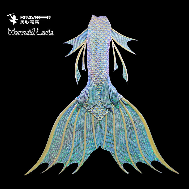 16 Fairytale Series Ultralight Silicone Mermaid Merman Tail Gold Green 2