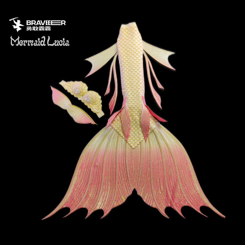 22 Fairytale Series Ultralight Silicone Mermaid Merman Tail Gold Pink 1