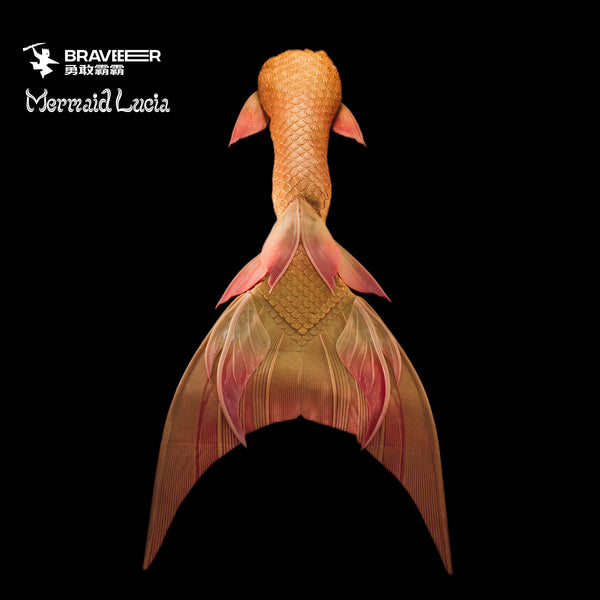 105 Siren Song Series Ultralight Silicone Mermaid Merman Tail Red Gold 2