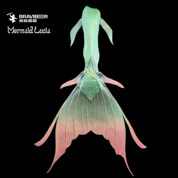 45 Ocean Dreams Series Ultralight Silicone Mermaid Merman Tail Green Pink